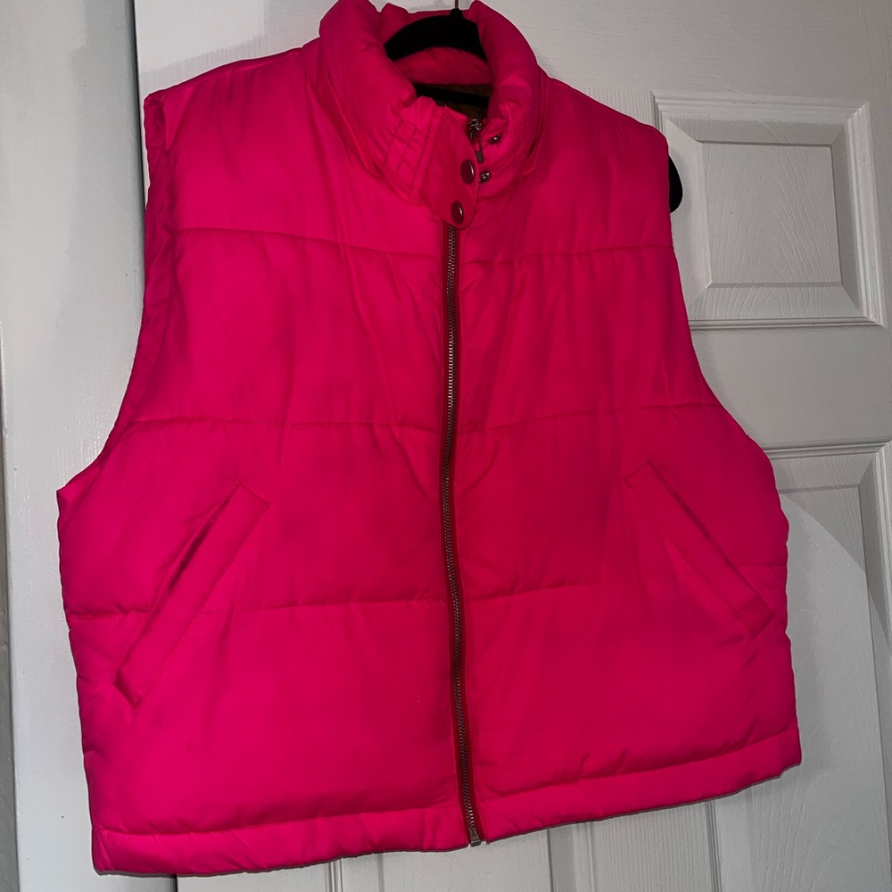 Anthropologie Pilcro Bright Pink Puffer Vest
